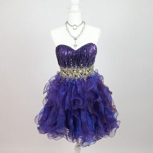 Cinderella Purple Sequin Formal Dress